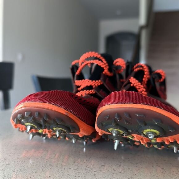 Saucony Men Cleats Carrera XC 3 Running Orange Red Black Track Spike 9 1/2 Shoe - Picture 3 of 13